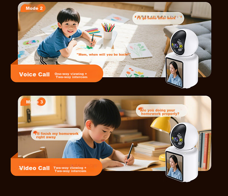 Newmine Wireless AI Camera for Home Indoor Use, High-Definition 8MP Dual-Way Video Call with Mobile Remote Monitoring, 360-Degree Coverage, Night Vision, Panoramic View, And Voice Control 12