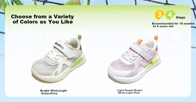 Ginoble Toddler Shoes for 18 Months to 5 Years Old, Boys And Girls Summer Breathable Functional Shoes GW1721 Bright White/sailboat Blue 2