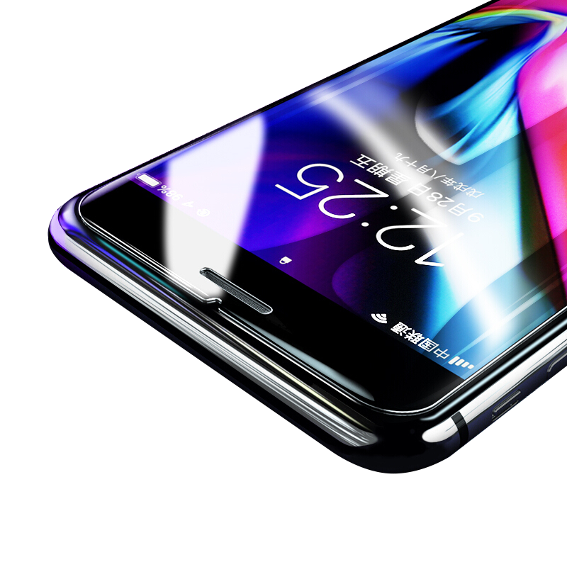 ESCASE [Two Pieces] IPhone 8 Plus/7 Plus/6S Plus Tempered Glass Screen Protector, High-Definition Screen Coverage Non-Water Gel Film, Front Glass Film