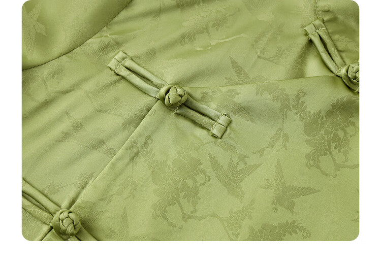 Zhimu Children's Clothing, New Chinese Style Satin Button Stand Collar Boys' Shirt, 2025 Summer New Kids' Wear, Green, Size 150 9