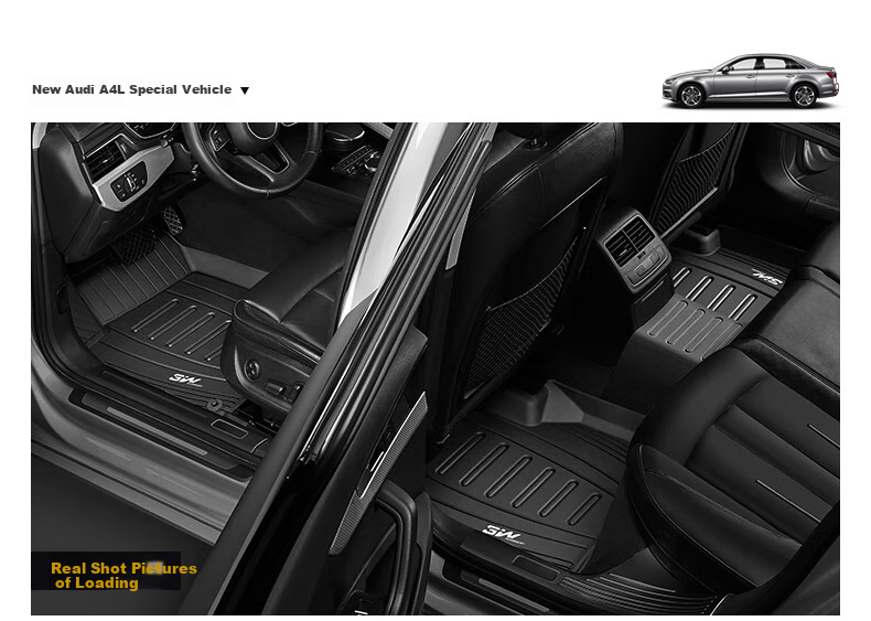 3W Suitable for Audi New A4L, Specialized TPE Car Floor Mats + Meinis Carpet Mat Protection / For 2017-2026 Models 6