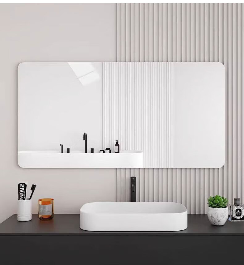 Quanpinwu Acrylic Soft Mirror Wall Sticker Bathroom Full-Length Mirror Self-Adhesive No-Drill 50x70cm 14