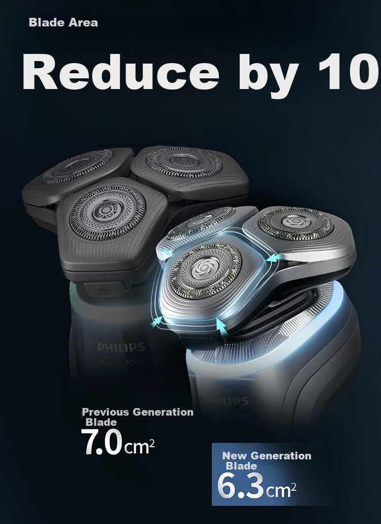 PHILIPS [Mid-Autumn Festival Gift] New Self-Operated Electric Shaver with Rotating Guard, New 9 Series Pro+, 0.08mm Under-Skin Clean Shave Razor, Cleaning Chamber, Birthday Gift for Me 5