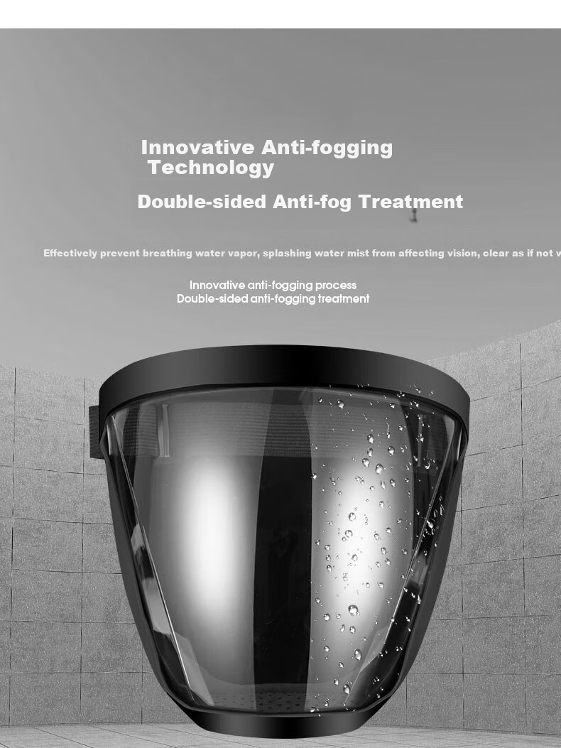 Beifute Protective Face Shield, High-Definition Transparent Isolation Anti-Fog Full Face Mask, Waterproof And Dustproof Full Face Screen, 【Jingsu Delivery】, Black Frame High-Definition Anti-Fog + 2 Filter Cartridges 6