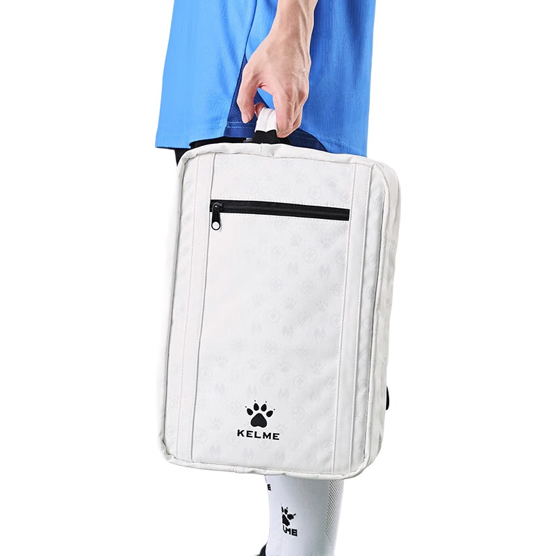 KELME Soccer Training Equipment Bag, Large Capacity Multi-Layer Backpack for Students to Store Football Shoes, White, One Size Fits All