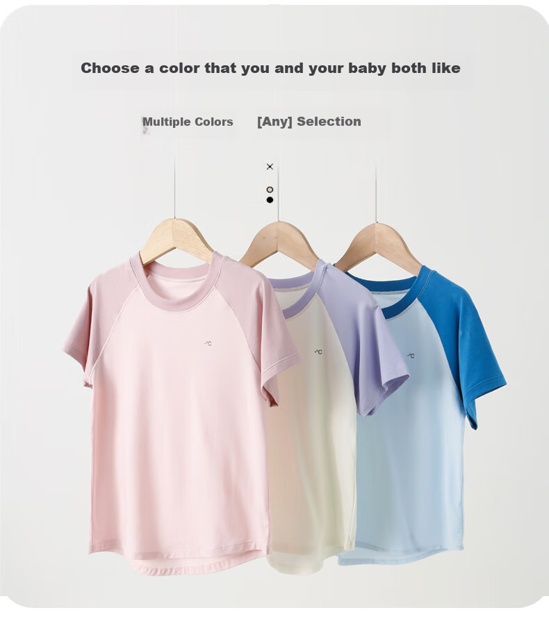 LangSha Children's T-Shirt, Boys' Short Sleeve, Girls' Summer Thin Top, Breathable Quick-Dry Class A Lyocell Loungewear Pajamas 5