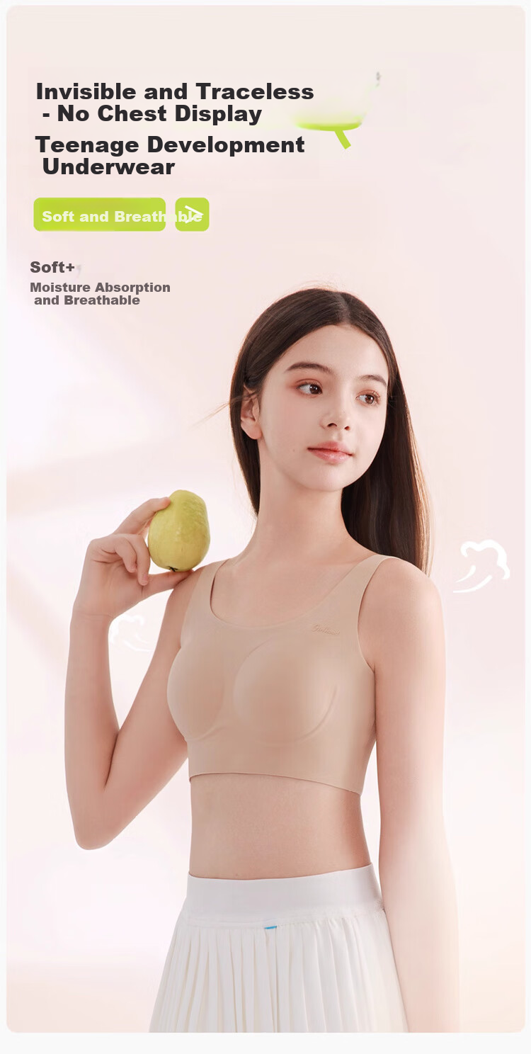 GRACEWELL Girls' Foundation Liquid Bra for Children And Teenagers, Invisible Non-See Through Bra for Puberty, for Middle And High School Students Aged 9-18 XL 5