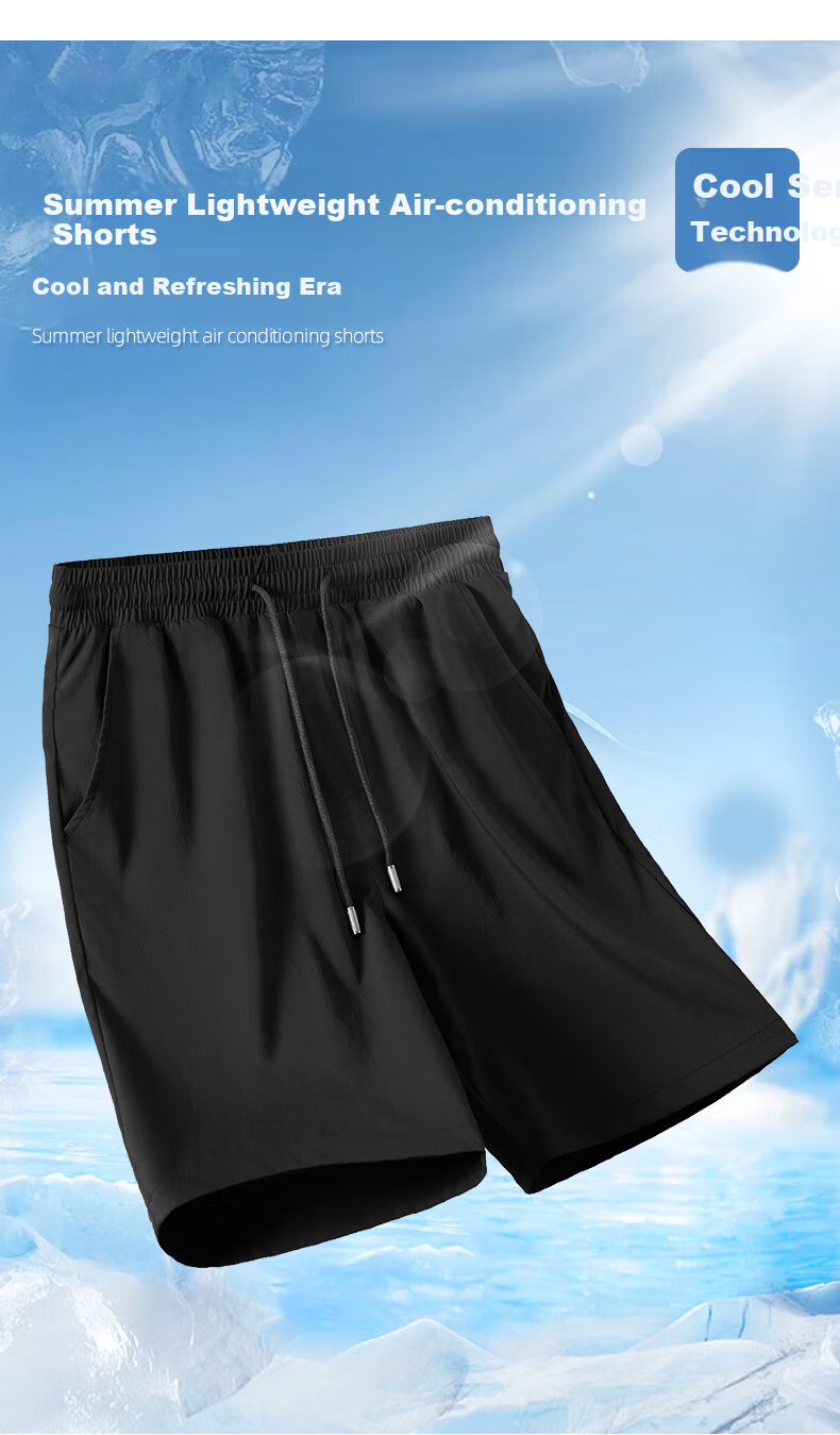 JEEP SPIRIT Quick-Dry Sports Shorts for Men, Summer Loose Casual Large Size Mid-Length Pants, Running Fitness Breathable Lightweight Knee-Length Shorts 1