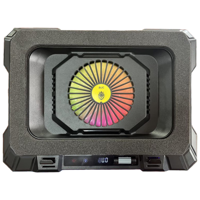 ATSCORE Laptop Cooler DCX-K5 / Computer Stand / Gaming Laptop Base / 10 RGB Lighting Modes Silent High-Speed Fan with Display and Phone Holder for 14-19 Inch