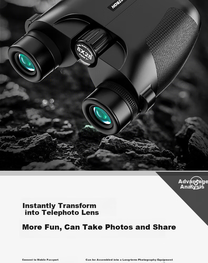 Celestron High-Definition 10X25 Paul Binoculars Orange for Concerts Theater Sports Outdoor Use with Phone Holder 9