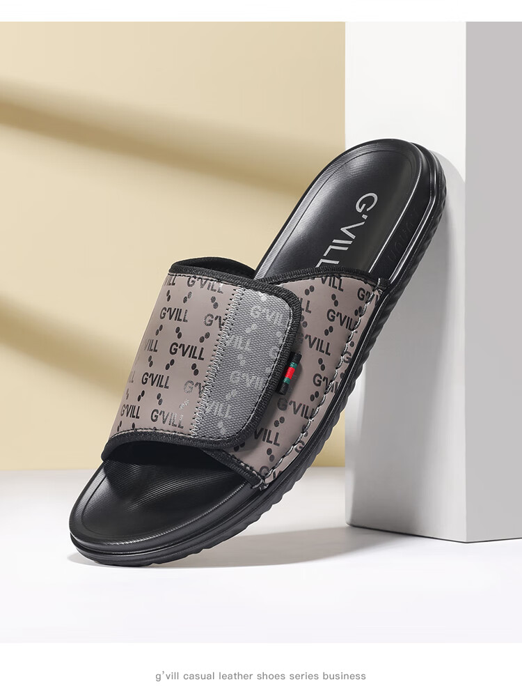 Guizhibu New Summer Men's Casual Slide Sandals, Outdoor Wear-Resistant Versatile Casual Shoes, Slippers, G612 Black-Brown, Size 38 2