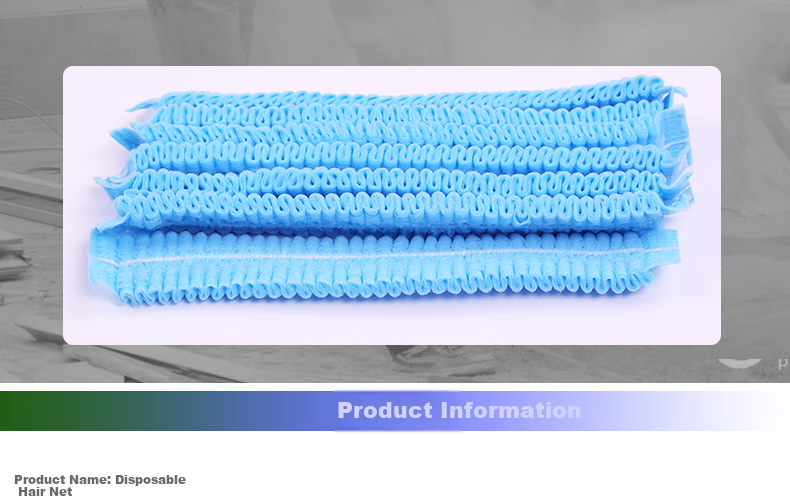 Aidier Disposable Non-Woven Hat Covers, Kitchen Strip Dust-Proof Caps, Blue Double-Strap, 100 Pieces, CW129078 3