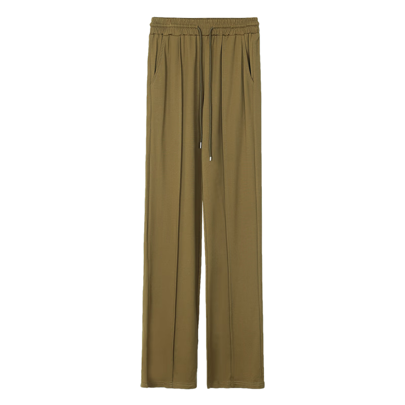 Woodpecker Women's Wide Leg Pants Spring Summer Straight Leg Sports Trousers High Waist Casual Slimming Draped Pants Green 4XL