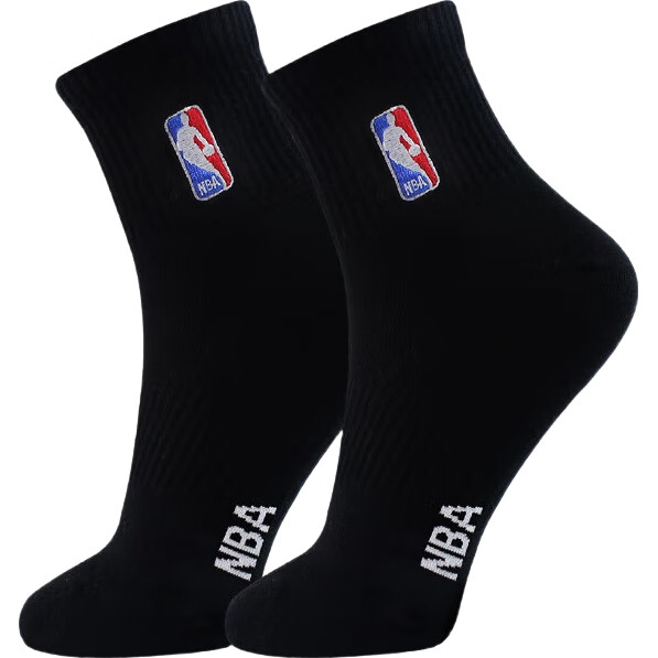 Носки NBA для мужчин, спортивные, для бега, осень-зима, впитывающие пот, антибактериальные, противозапаховые, из хлопка, черные, средняя высота, 3 пары