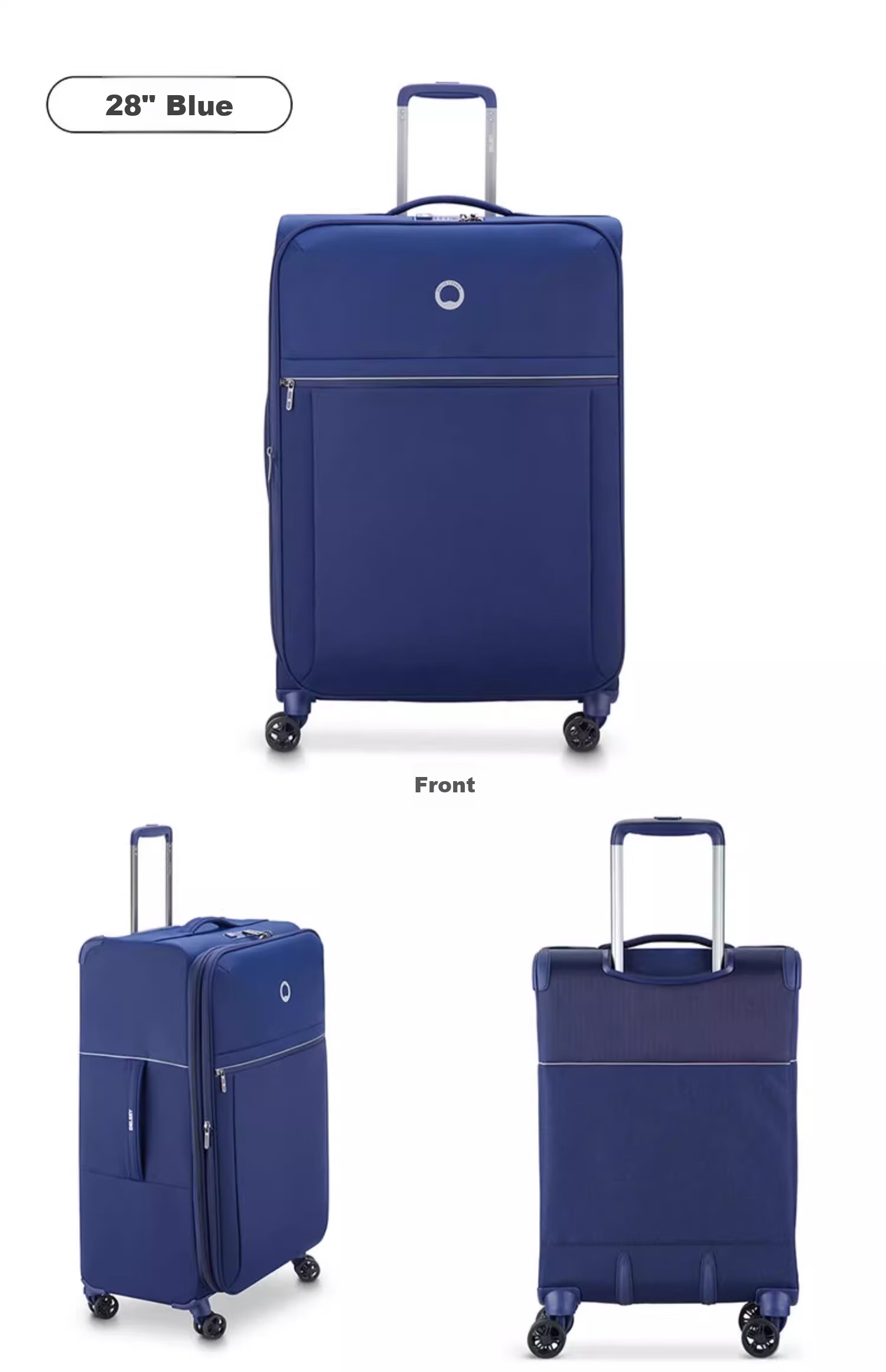DELSEY French Ambassador Luggage, Ultra-Lightweight Password Lock Suitcase, Soft Fabric Travel Case, 24-Inch 33