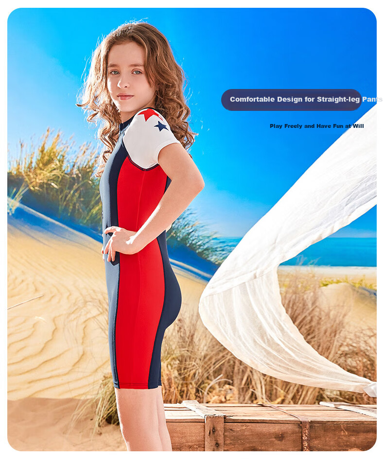 BALNEAIRE Kids One-Piece Swimsuit Boys' Swim Trunks Girls' Sun Protection Chlorine Resistant Quick-Dry Spa Beach 260201 120/60 4