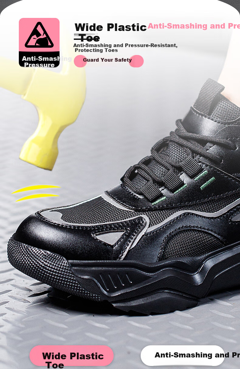 FUCHENG Women's Safety Shoes, Small Size, Lightweight, Breathable, Comfortable, Anti-Smashing, Anti-Puncture, Solid, Wear-Resistant, Safety Work Shoes 368 38 5