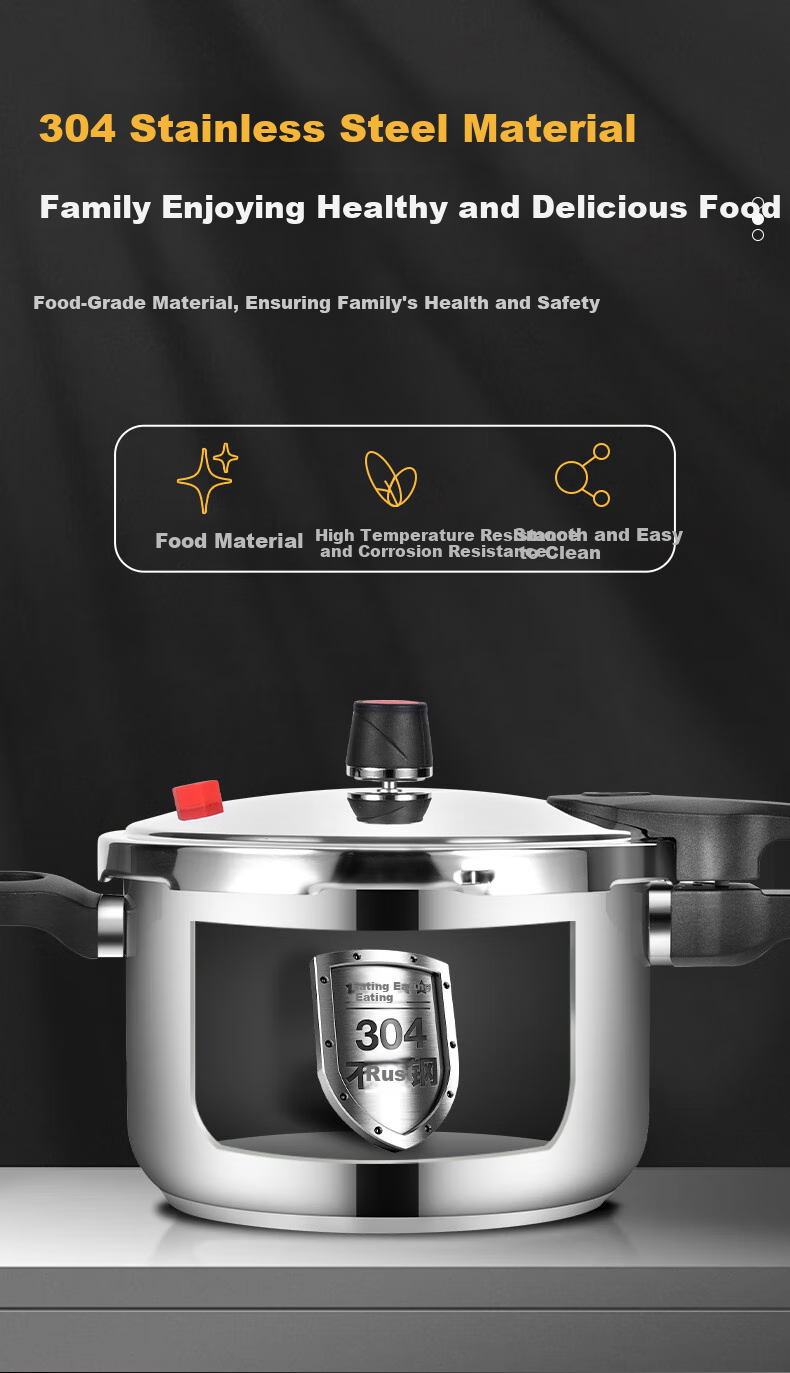 Shuangxi Stainless Steel Pressure Cooker, Compatible with Gas And Induction Stoves, Explosion-Proof, for Home Use, Jiaorui Model, 20cm/4L Capacity 8