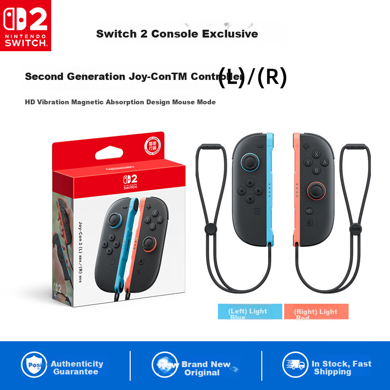 Nintendo Switch Joy-Con Controller for Switch 2 Hong Kong Version, Left And Right Gray Control Accessories, Casual Family Gathering Birthday Gift Bluetooth Gamepad