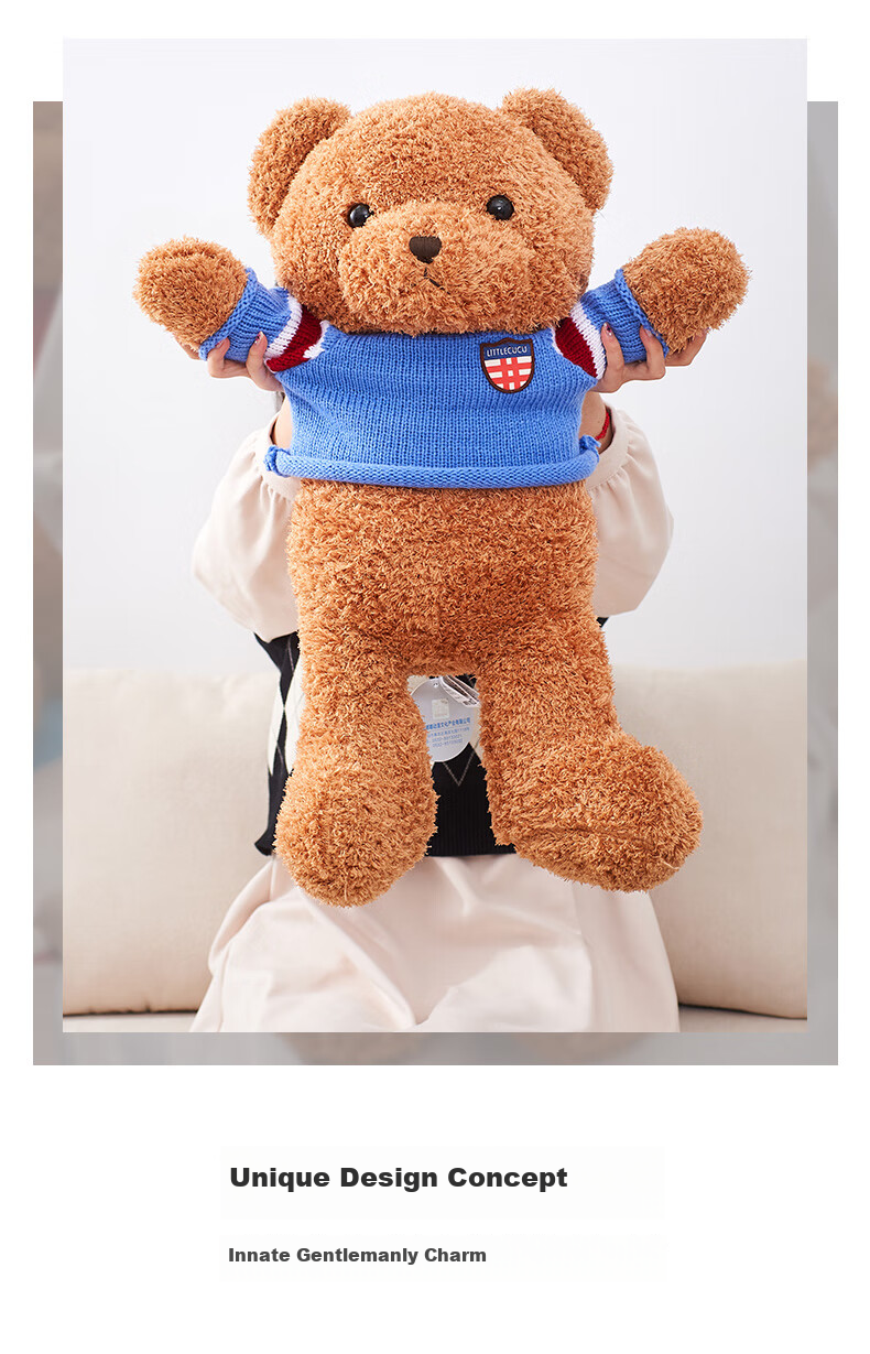HAI HUI HOME Blue British Style Teddy Bear Plush Hugging Bear Doll Toy for Holidays, Birthdays, Valentine's Day Gift 50cm 8