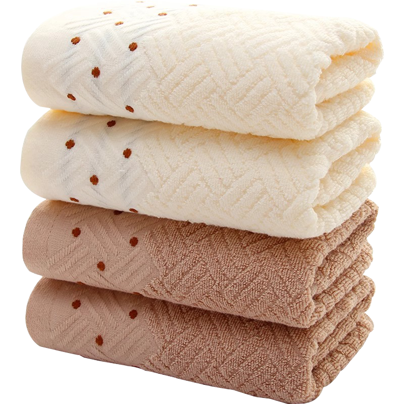 Hengyuanxiang Class A Antibacterial Towel, Pure Cotton Face Washing Towel, Home Use, Soft Absorbent, Brushed Surface, 4-Pack, 2 Meters + 2 Brow