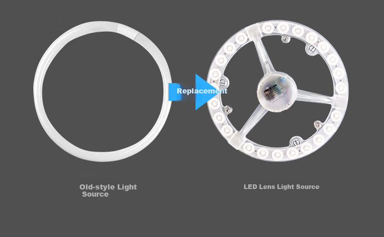 NVC LED Ceiling Light Panel, Replacement Light Core, Magnetic Light Source Module, Circular Lamp Tube, 62 Watts, Cool White 6500K 6