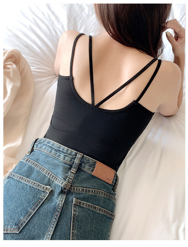 Langsha White Camisole Vest Women 2026 New Versatile Backless Slim Sleeveless Top 18