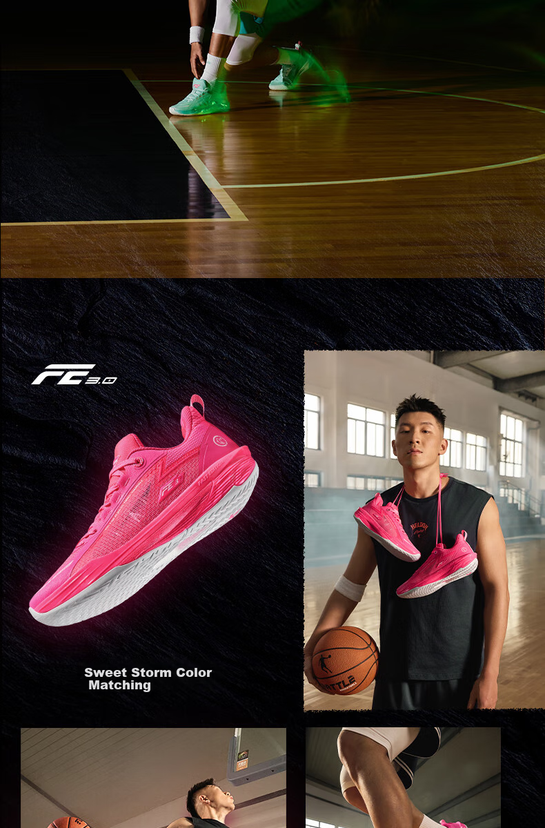 QIAODAN Basketball Shoes for Men FE3.0, Low-Top, Lightweight, Shock-Absorbing, Wear-Resistant, Professional Performance Basketball Shoes 14