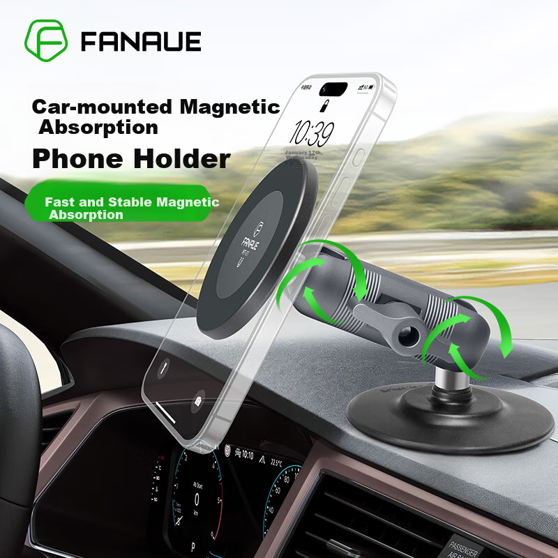 FANAUE Magnetic Car Phone Holder, Convenient Adhesive Suction Cup Mount for Dashboard And Center Console, Navigation Stand, MT-01T6 (SC-03)