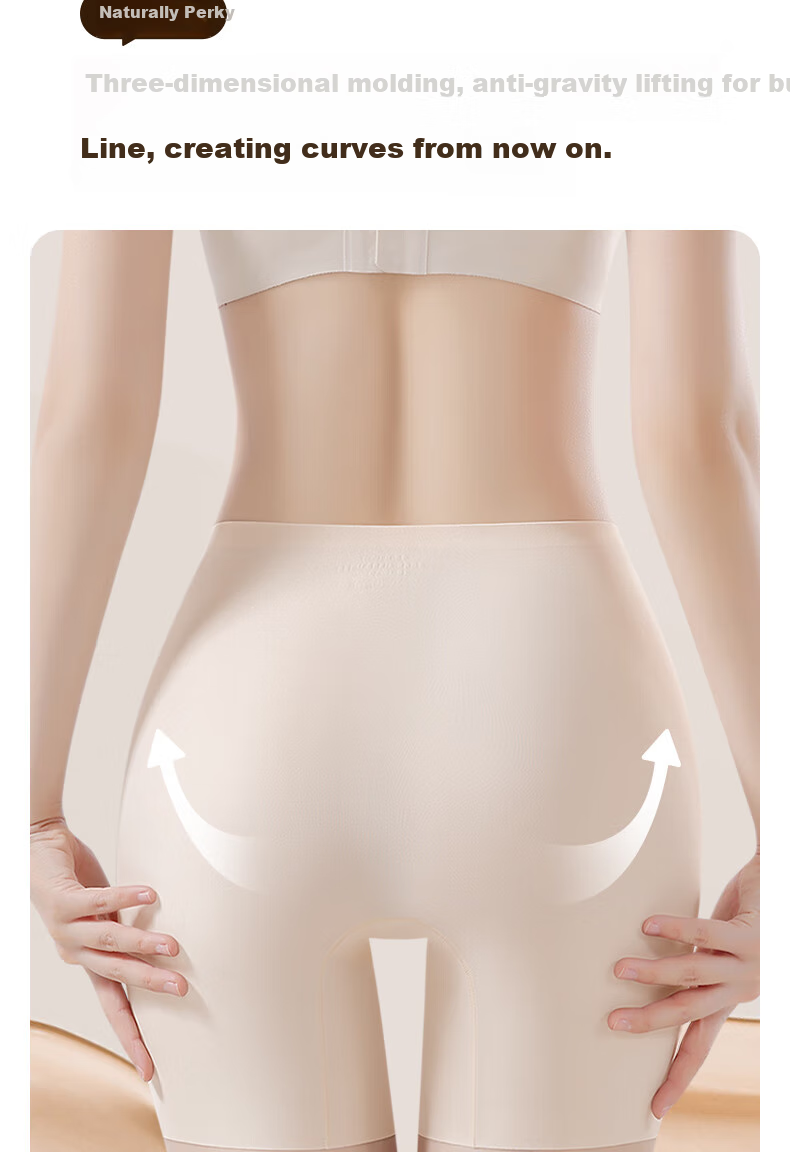 MiiOW Foundation Safety Shorts for Women, Anti-Exposure, with Skirt, Seamless Ice Silk Skin Tone Base Layer Panties Two-I 11