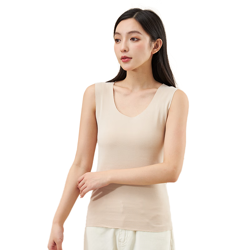 LangSha Women's Thermal Vest 10A Antibacterial Seamless Autumn Winter Warm Cotton Base Layer Shirt