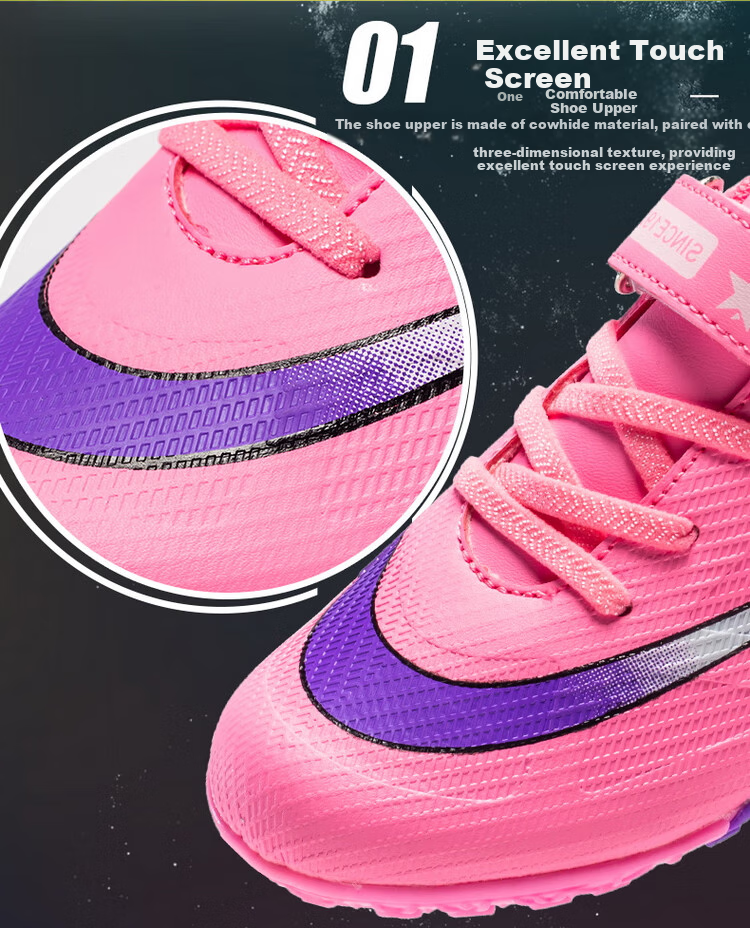 Shuangxing Children's Soccer Shoes for Boys And Girls, Big Kids' Molded Studs TF Artificial Grass Training Shoes, Student And Youth Slip-On Sneakers 3