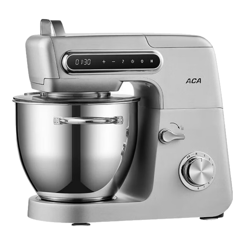 ACA Quiet Kitchen Machine with Metal Body, 6L Automatic Dough Mixer And Kneader for Home Use, Egg Beater, Noodle Maker, Meat Grinder, And Food Processor ASM-A1