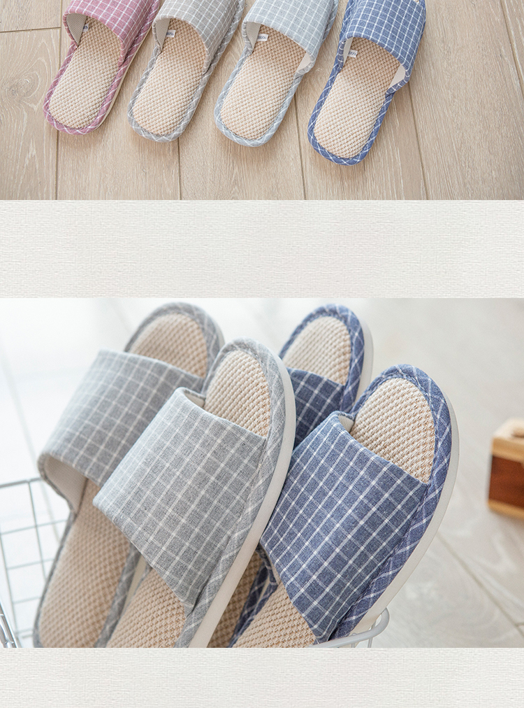 Huili Slippers for Men And Women, Linen Sandals, Couples' Home Casual Lightweight Breathable Sweat-Absorbing Thick-Soled Wear-Resistant Floor Slippers, Classic Mesh Style HL1036, Light Coffee Color, Size 38 to 39 14