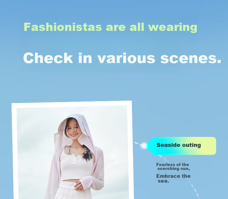 BOSIDENG Summer National Standard Sun Protection Jacket for Women, Short Style, UV-Resistant, Breathable, Slim-Fit, Lightweight Coat, UPF100 20