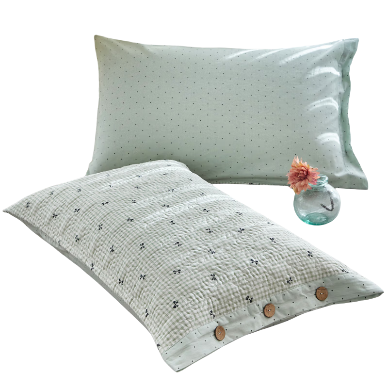 AVIVI Pillowcase Set, Pure Cotton Quilted Cotton Single Pillow Cover, Butterfly Dream, 48*74cm