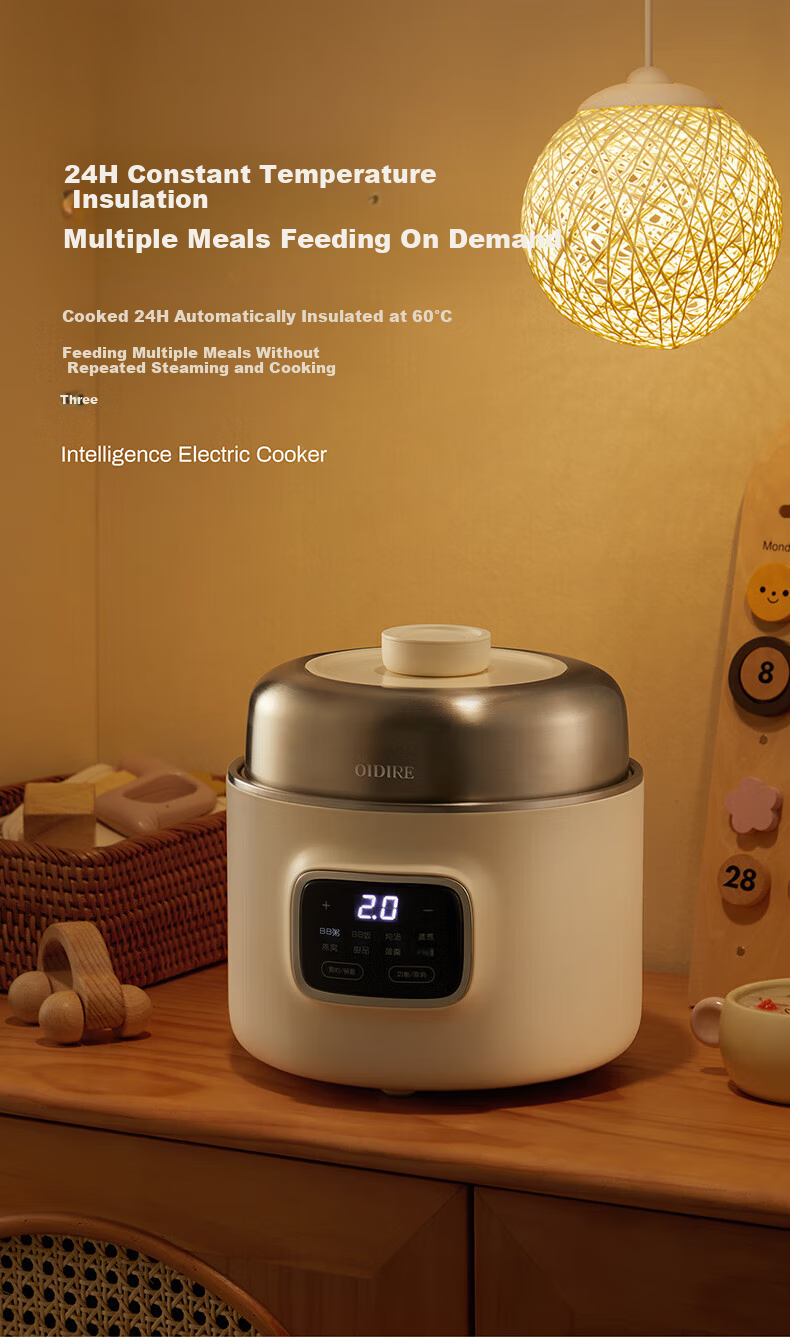 OIDIRE (Oudian) Electric Stew Pot, Double Boiler Soup Cooker, Health-Preserving Ceramic Pot with Automatic Timer for Bird's Nest And Baby Food, ODI-DDZ23A Steamer Model 19