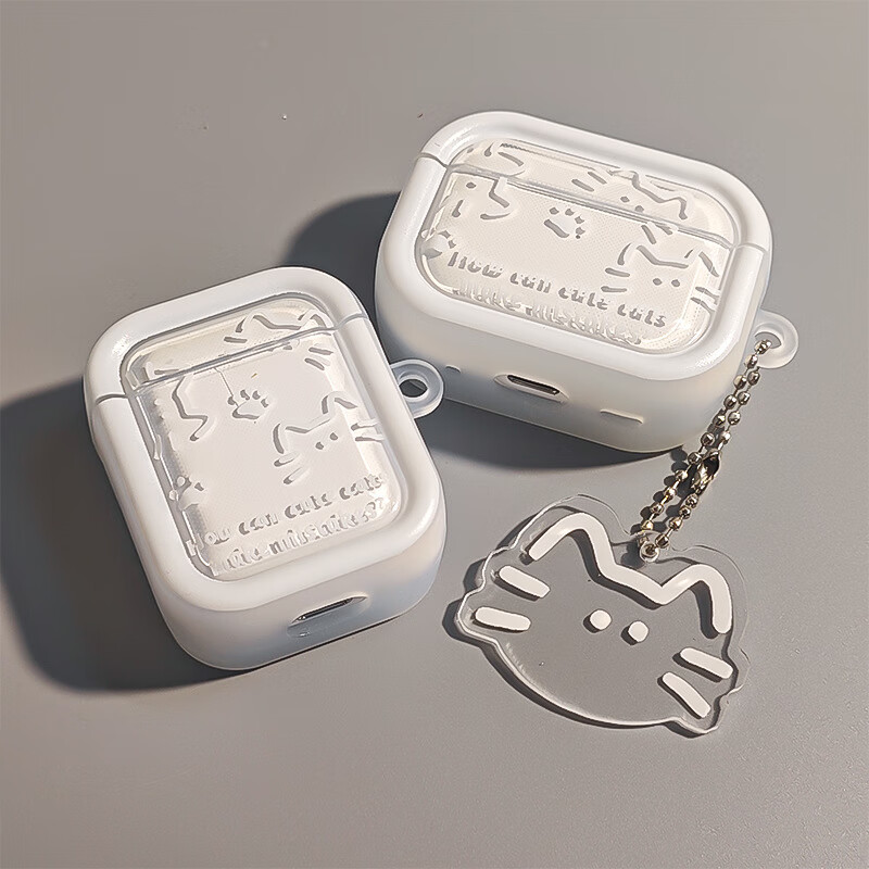 Beiyipin AirPods Pro 2 Case, Compatible with Apple Third-Generation Earphones And Second-Generation Protective Cover [Simple Cat Design] 1