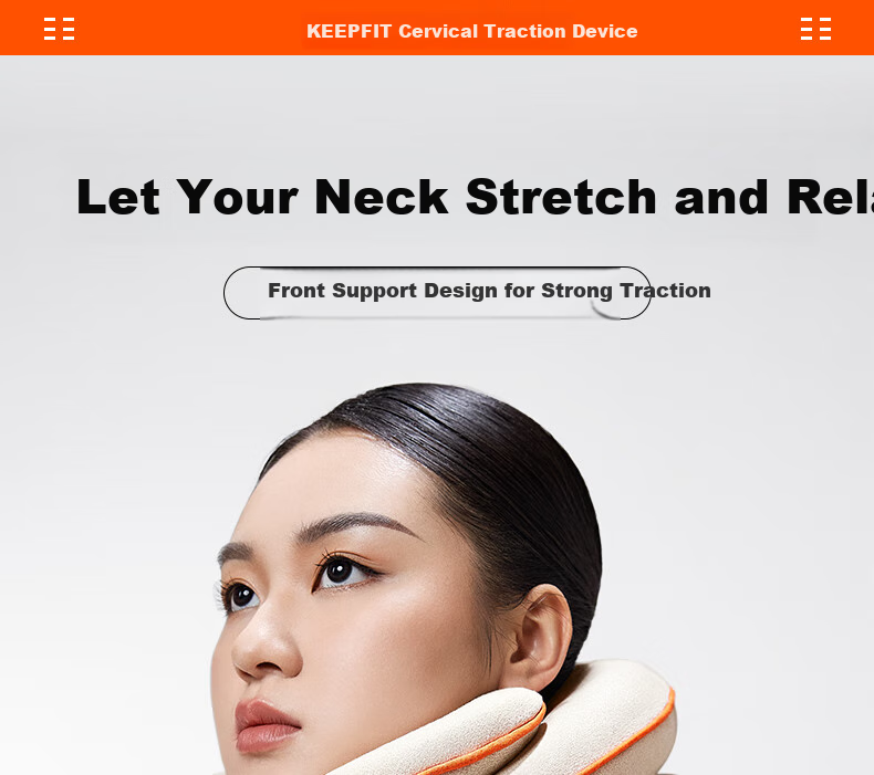 Keepfit Cervical Traction Device, Home Inflatable Neck Support, Massage Corrector, Neck Pillow, Spine Airbag Support, Fixed Neck Protector, Chin Rest, BI Mid-Autumn Festival Gift for Parents 1