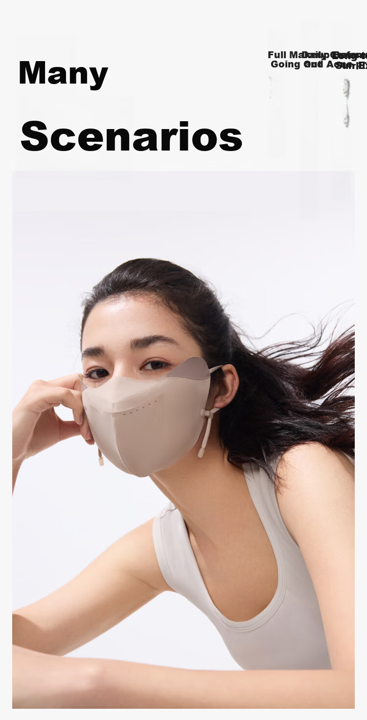Beneunder 3D Protective Sun Protection Face Mask, Sun Protection Mask with V-Shaped Face Support And Moisture-Wicking SS216 22