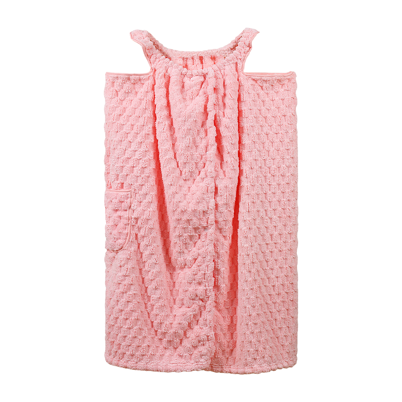 Grace 7A Antibacterial Women's Bath Skirt Wearable Quick-Dry Large Towel Strawberry Pink
