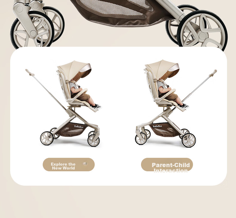 Bebebus Butterfly Stroller Max, Lightweight Foldable Baby Carriage, Reversible Seat And Lie-Flat, Shock-Absorbing, Portable Stroller for Toddlers 17