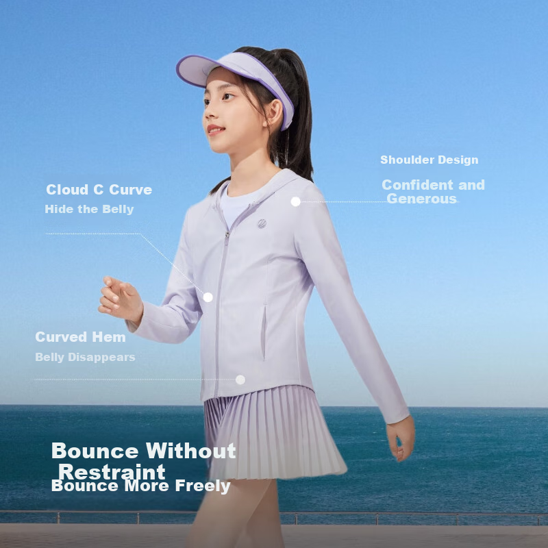 BOSIDENG Summer National Standard Original Yarn Sun Protection Clothing for Girls, UPF100+ UV-Resistant Trendy Outdoor Travel Jacket