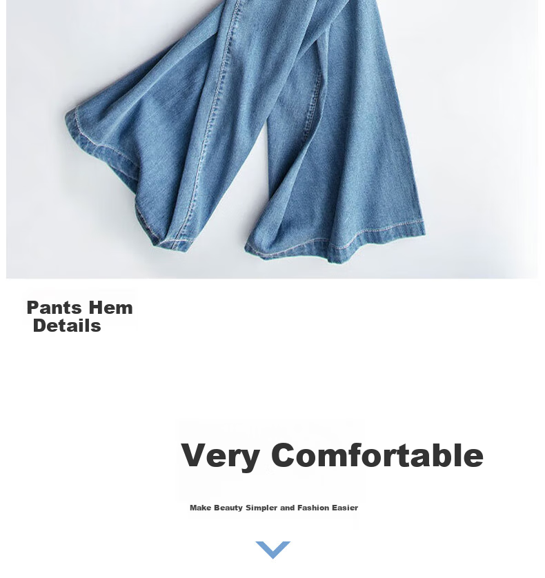 LangSha Stylish Mid-Rise Wide-Leg Pants, Summer Tencel Denim Jeans for Women, High-Waisted Slimming Draping Loose Ice Silk Straight-Leg Trousers 12