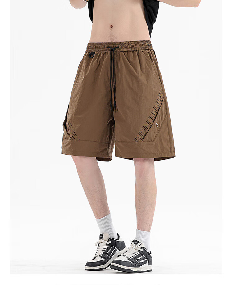I'M DAVID Men's Summer 2025 New Breathable Casual Basketball Sports Mid-Length Shorts Trendy Ice Silk Quick-Dry Five-Point Pants 21