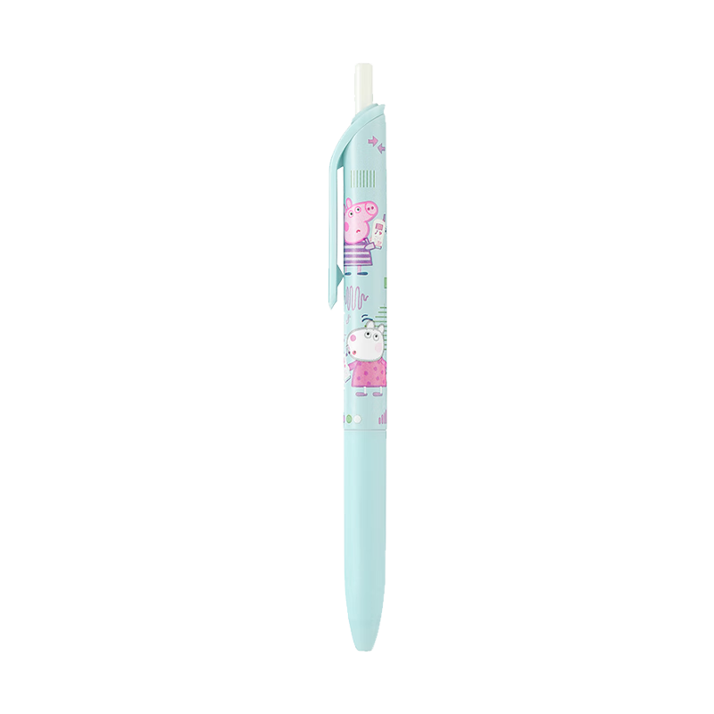 KOKUYO Single Pen 0.5mm Black/Piggy Series Collaboration Retractable Quick-Drying Gel Pen Water-Based Pen Signing Pen Exam Pen Light Blue Barrel WSG-PR7M3065