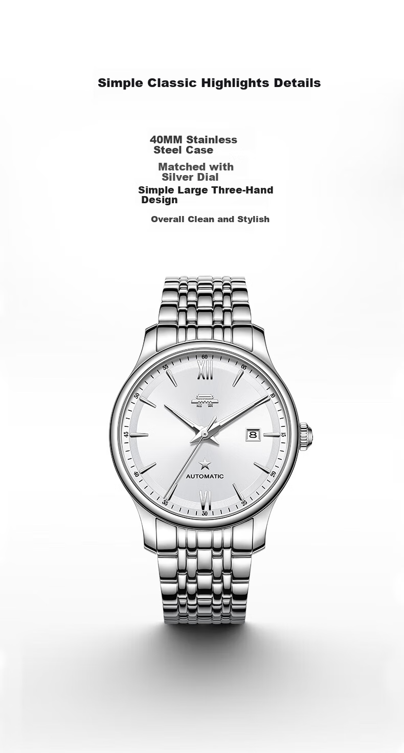 Beijing Men's Fully Automatic Mechanical Watch, Classic Steel Strap, Calendar, Domestic Brand Birthday Gift for Me 10