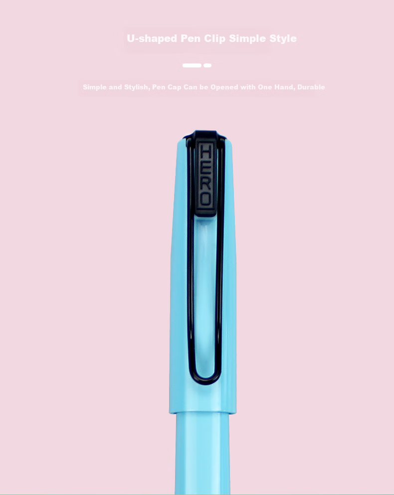 HERO Fountain Pen 367 Macaron Student Fountain Pen for Handwriting Practice And Posture Correction, Iridium Nib (With 6 Extra Ink Cartridges) Pink EF Nib (Nib Tip Color Randomly Selected) 5