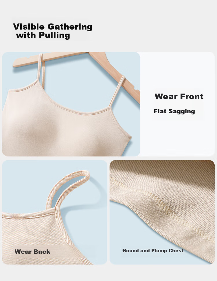 MiiOW Women's Camisole Bra with Built-In Pads, Beautiful Back Inner Wear Undershirt T-Shirt Spring/Summer 2026 White L 8