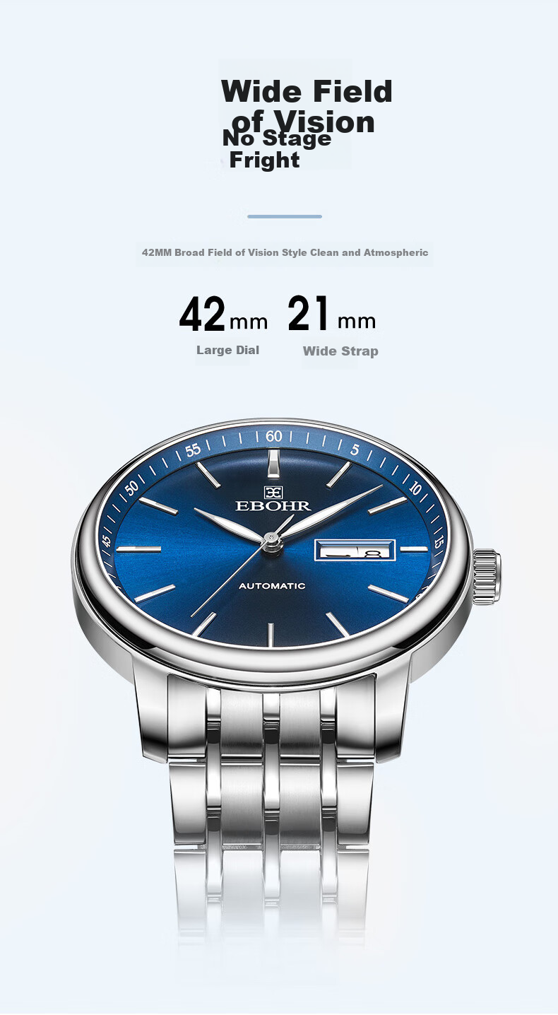 EBOHR Men's Watch, Master Series Automatic Mechanical Watch for Men, Gift for Boyfriend on Birthday Or Holiday, 51879318 3